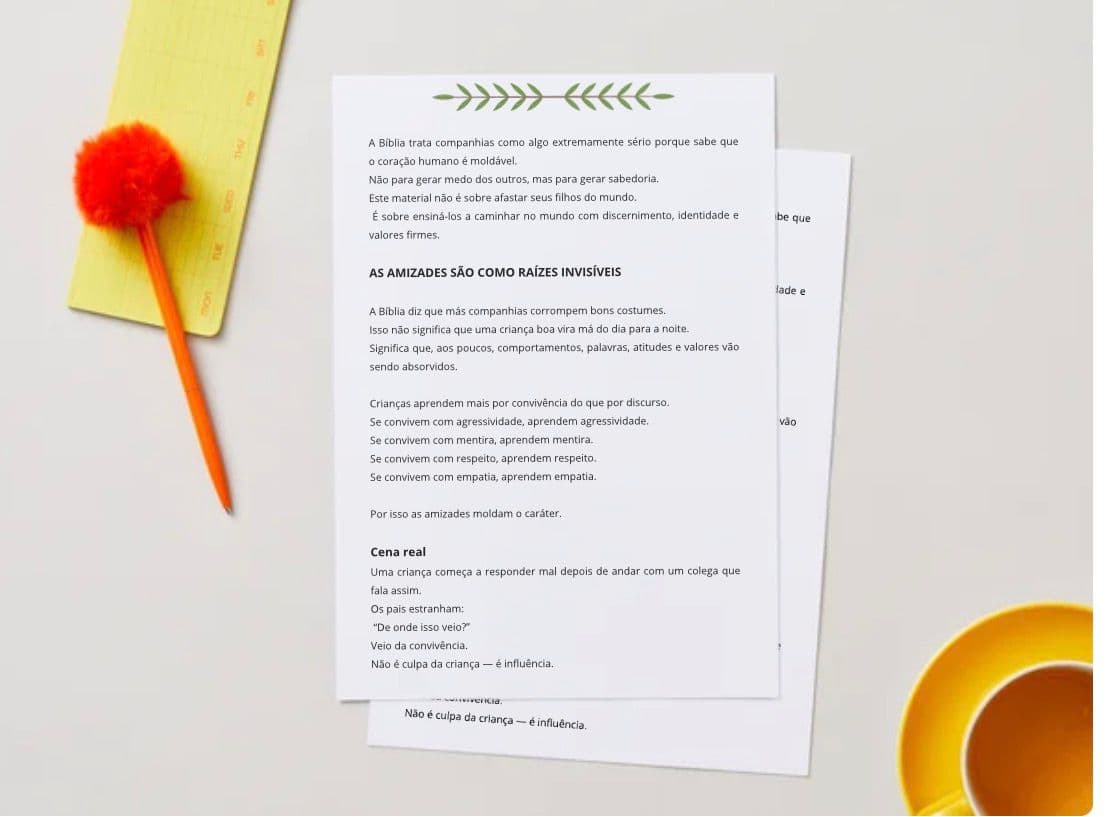 Página interna do material 12 - O Poder das Palavras